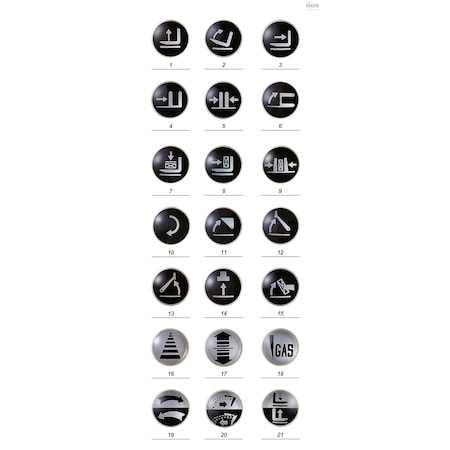 Elesa Labels with marks and symbols, MA.25-ISO 3287-P3 MA.